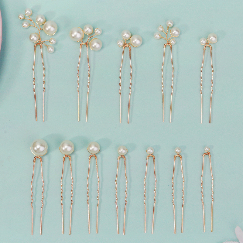 U alakú hajcsat készlet – műanyag/gyanta, édes stílus, modell HS-J7354G, márka Mian Yinuo MIALLO