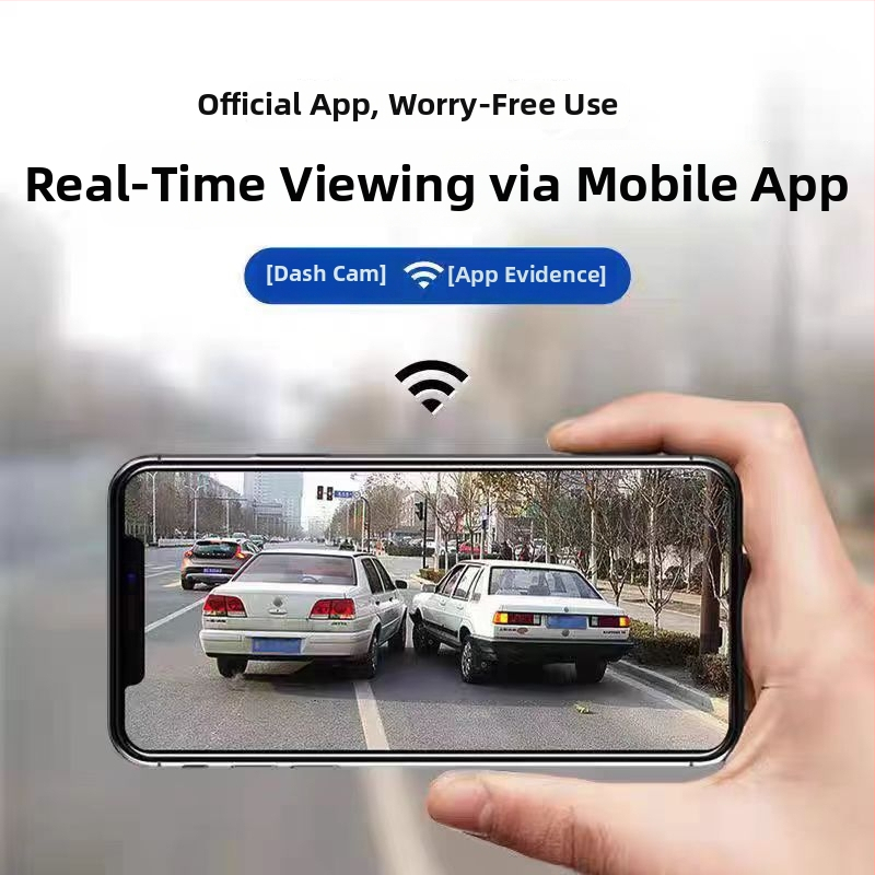 Automobilio dash cam, 4K 2160P, Dviejų objektyvų, 170° platus kampas, F1.5 diafragma (ciklinis įrašymas)