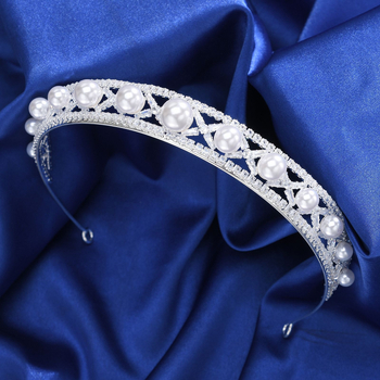 Diademă de mireasă din aliaj, placare electroplating, accente din cristal, accesorii pentru cap pentru nunți și baluri