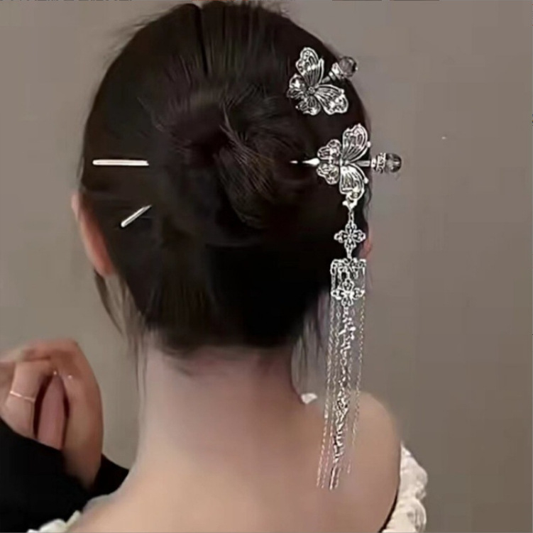 Spona do vlasov pre Hanfu, kovová, starožitný štýl, motív zvierat/zodiak, ručne vyrobené, pôvod Yiwu
