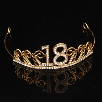 Accesoriu pentru cap: coroană din aliaj cu rhinestone, stil coreean, formă litere/numere, electroplacare