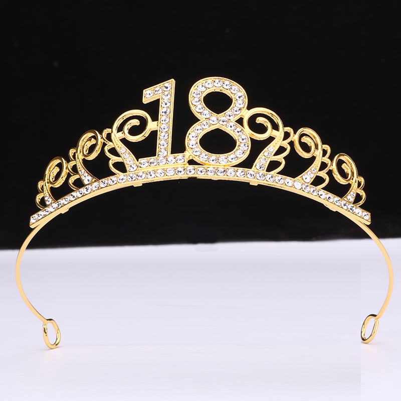 Accesoriu pentru cap: coroană din aliaj cu rhinestone, stil coreean, formă litere/numere, electroplacare