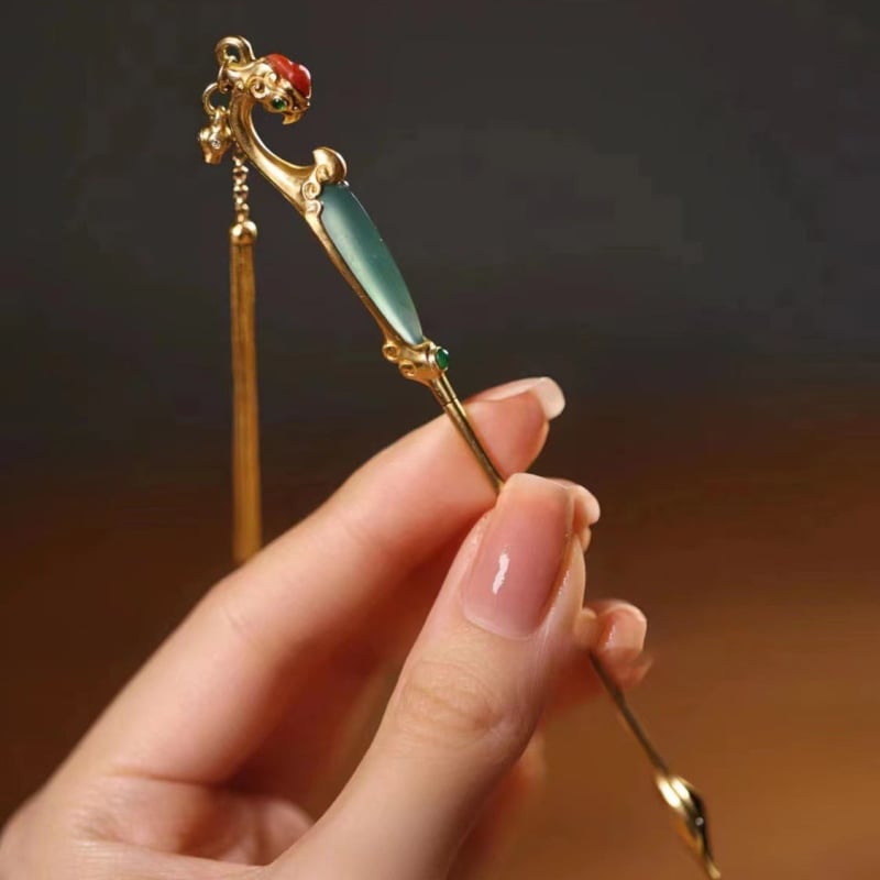 Clește de păr Fenix, cupru, stil etnic, primăvara 2024