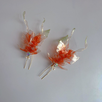 Set accesorii păr în stil vintage, decor floral, material plastic/rășină, lansare primăvara 2024