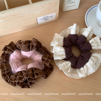 Gumica za kosu na rep, miješan materijal, ručna izrada, visoka elastičnost, korejski stil