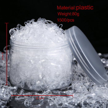 Jednokratne prozirne gumice za kosu za djecu, visoka elastičnost, poliester, 1500 komada, ručna izrada, Beautiful