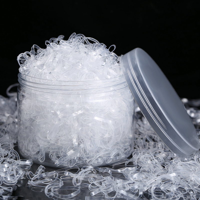 Jednokratne prozirne gumice za kosu za djecu, visoka elastičnost, poliester, 1500 komada, ručna izrada, Beautiful