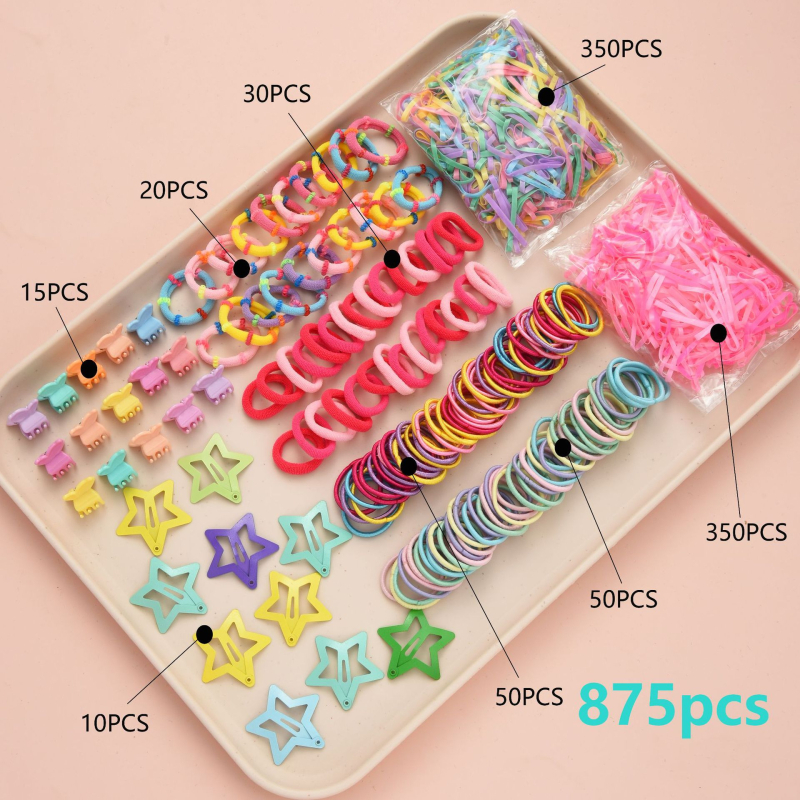 Jednokratne prozirne gumice za kosu za djecu, visoka elastičnost, poliester, 1500 komada, ručna izrada, Beautiful