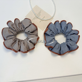 Scrunchie za kosu, korejski stil, velur, ručna izrada, poliester, visoka elastičnost, jesenska kolekcija 2025