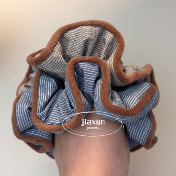 Scrunchie za kosu, korejski stil, velur, ručna izrada, poliester, visoka elastičnost, jesenska kolekcija 2025
