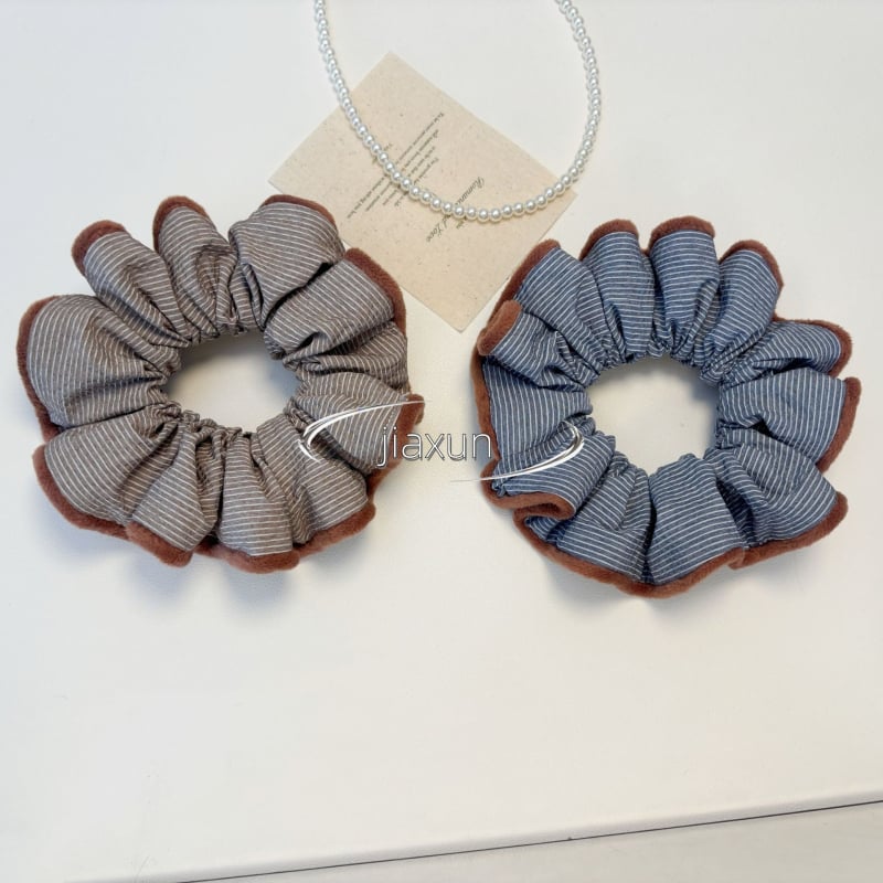 Scrunchie za kosu, korejski stil, velur, ručna izrada, poliester, visoka elastičnost, jesenska kolekcija 2025