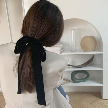 Velúr Δέσιμο Μαλλιών για Ουρά με Διπλό Φιόγκο, Χειροποίητο από Xinlige, Υψηλή Ελαστικότητα, Μοντέρνο Αξεσουάρ Μετακίνησης