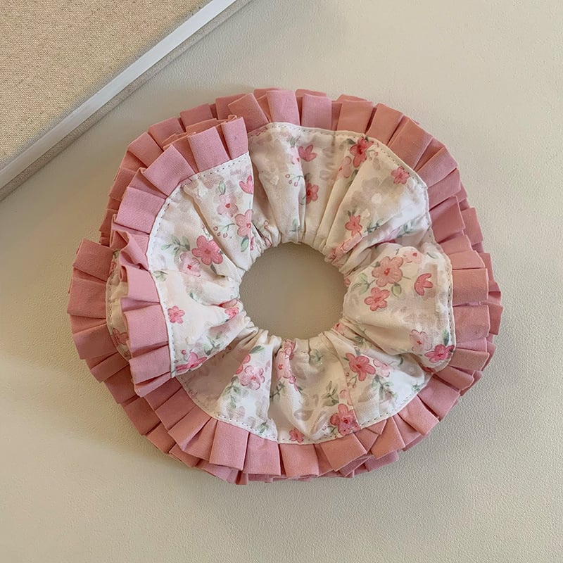 Gumička na cop na vlasy, z látky, ručne vyrobená, japonsko-kórejský štýl, Morning row