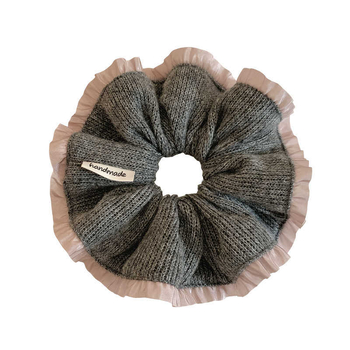 Kórejský štýl nylonový pletený scrunchie na vlasy, ručne vyrobený, vysoká elasticita