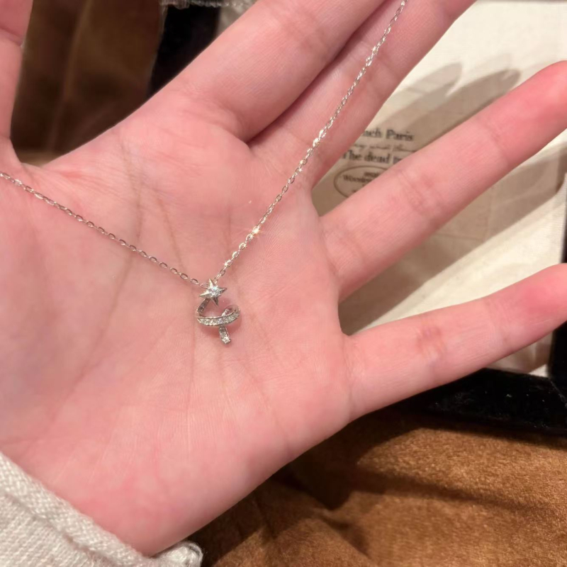 925-ös ezüst csillag medálos nyaklánc, kereszt alakú lánccal, ezüst-aranyozott bevonat, csillag alakú, medál anyaga: 925 ezüst