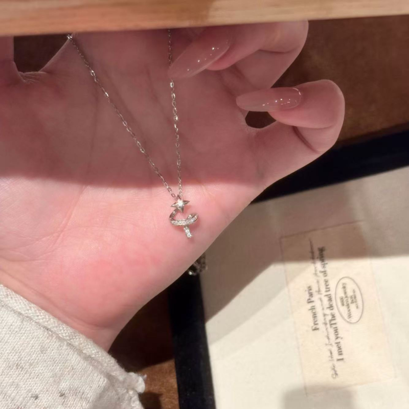 925-ös ezüst csillag medálos nyaklánc, kereszt alakú lánccal, ezüst-aranyozott bevonat, csillag alakú, medál anyaga: 925 ezüst