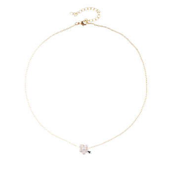 Koreai stílusú gyöngy virág nyaklánc készlet, 18k aranyozással, O-alakú lánc, utánzat gyöngyök, medál: gyöngyház