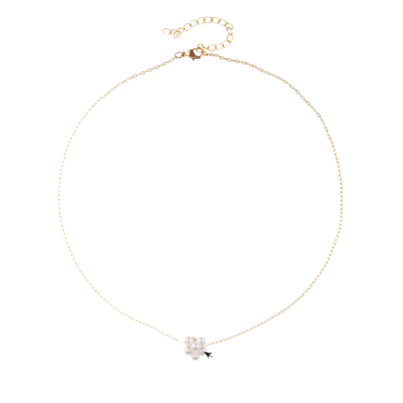 Koreai stílusú gyöngy virág nyaklánc készlet, 18k aranyozással, O-alakú lánc, utánzat gyöngyök, medál: gyöngyház