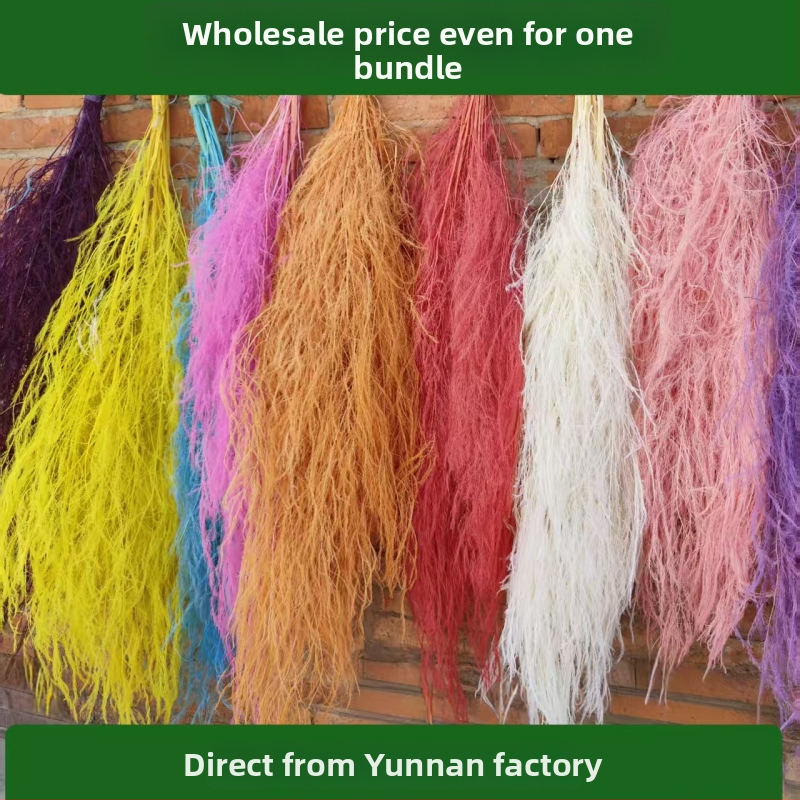 Viseľná kvetinová kompozícia z konzervovaných a sušených kvetov s Dragon Whiskers a Long-Hair Grass; Značka Yunnan Runhong • 2024 • Moderný minimalistický štýl • Čína
