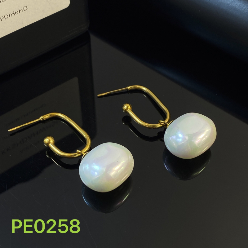 Set colier și cercei din oțel inoxidabil, pandantiv din sidef de mamă, lanț șarpe, placare electrochimică, stil modern pentru birou