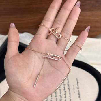 Set colier și brățară pentru femei cu ciucuri din cupru — electroplacare, lanț normal, pandantiv din cupru