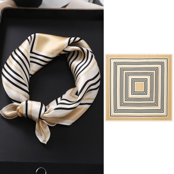 Šilkinis mažas kvadratinis šalikėlis, plain crepe satin, paprastas pynimas, 2025 m. pavasaris, madingas miesto stilius