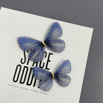 Flower Bridge rankų darbo siuvinėtas plaukų aksesuaras su drugelio motyvu, audinys, natūralus stilius