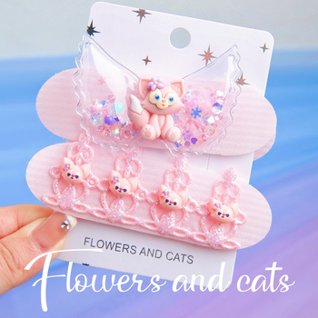 FLOWERS AND CATS Meitenēm paredzēti galvas aksesuāri – auduma galvas lente, rokdarbs, karikatūru stils, kategorija: galvas aksesuāri