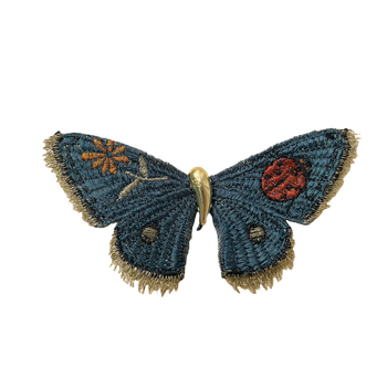 Matu aksesuārs ar izšūtu tauriņu, roku darbs, karikatūras stils sievietēm (Materiāls: Audums; Stils: Karikatūra, Sievietes; Ražošana: Roku darbs; Zīmols: Flower Bridge)