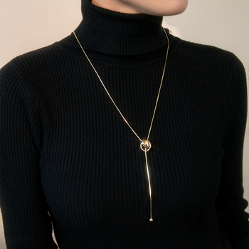 Ogrlica s križnim lancem, višeslojni dizajn, legura, electroplating, Qlady