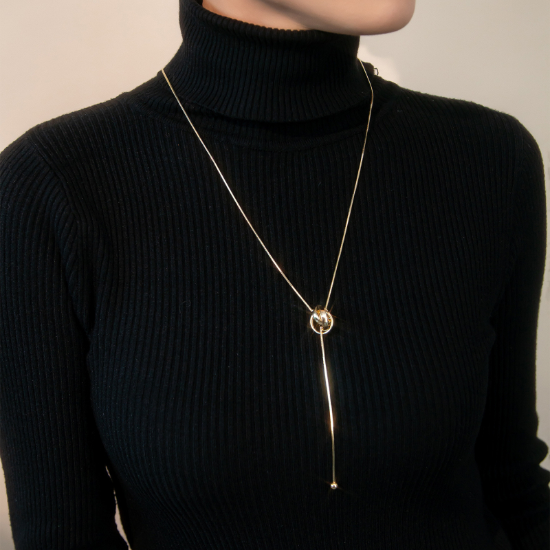 Ogrlica s križnim lancem, višeslojni dizajn, legura, electroplating, Qlady