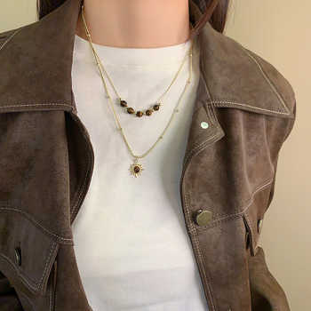 Верижка с геометрична висулка от сплав, Star Flash, стандартна верижка, за жени