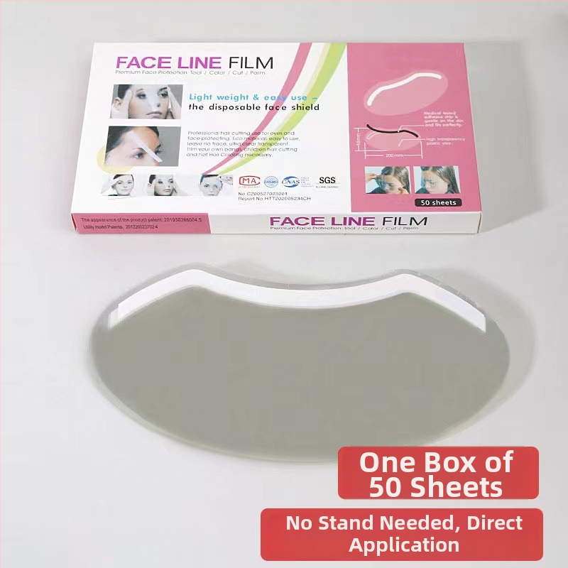 Vienreizējās lietošanas caurspīdīga sejas maska ar izliektu formu matu griezumiem — acu aizsardzība krāsošanas laikā