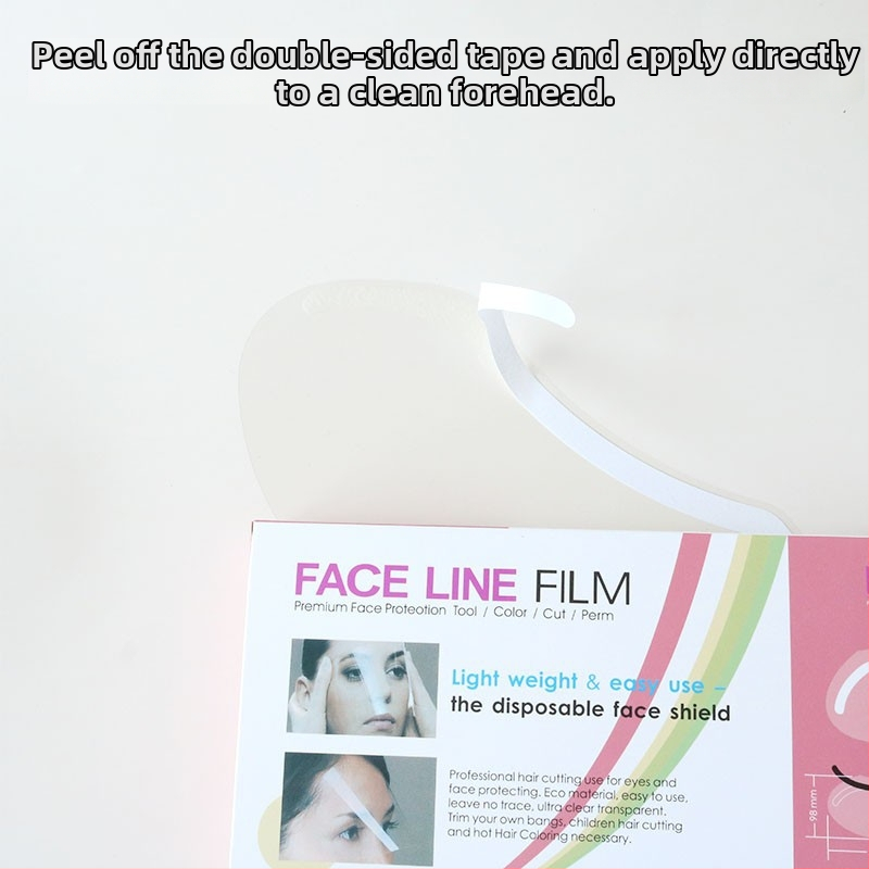 Vienreizējās lietošanas caurspīdīga sejas maska ar izliektu formu matu griezumiem — acu aizsardzība krāsošanas laikā