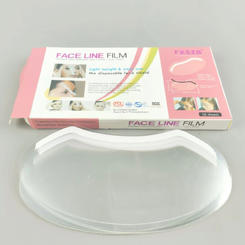 Bandă autocolantă pentru franjuri în formă de M, de unică folosință, transparente, design curbat, dimensiune 11,5×21 cm