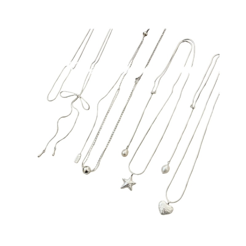 Колие със звездна висулка от 925 сребро на змийска верига Hyosom