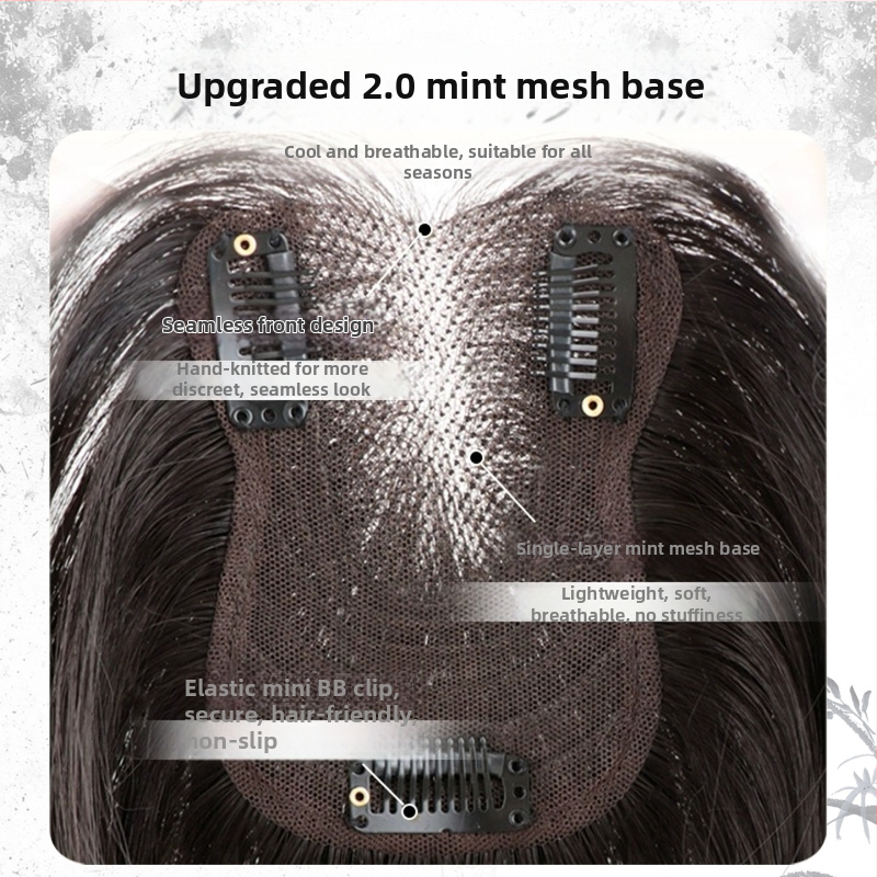 Princeses griezuma bangs parūka sievietēm, modelis Zf-d59, mati no maisījuma zīda, daļēji roku šuvuma, pūkaina augšdaļa, bezšuvju bangs