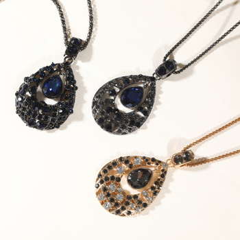 Ilga kaklo grandinė su lašinio formos pakabuku, gyvatės grandine, lydinys, ilgis 81 cm+