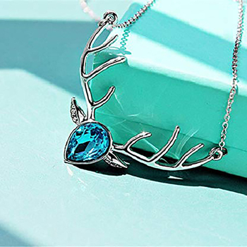 Μακρύ κολιέ με ζωικό μοτίβο, γυναικείου κορεατικού στυλ, από κράμα, ηλεκτροπλατινωμένο, με ενθετούς τεχνητούς λίθους