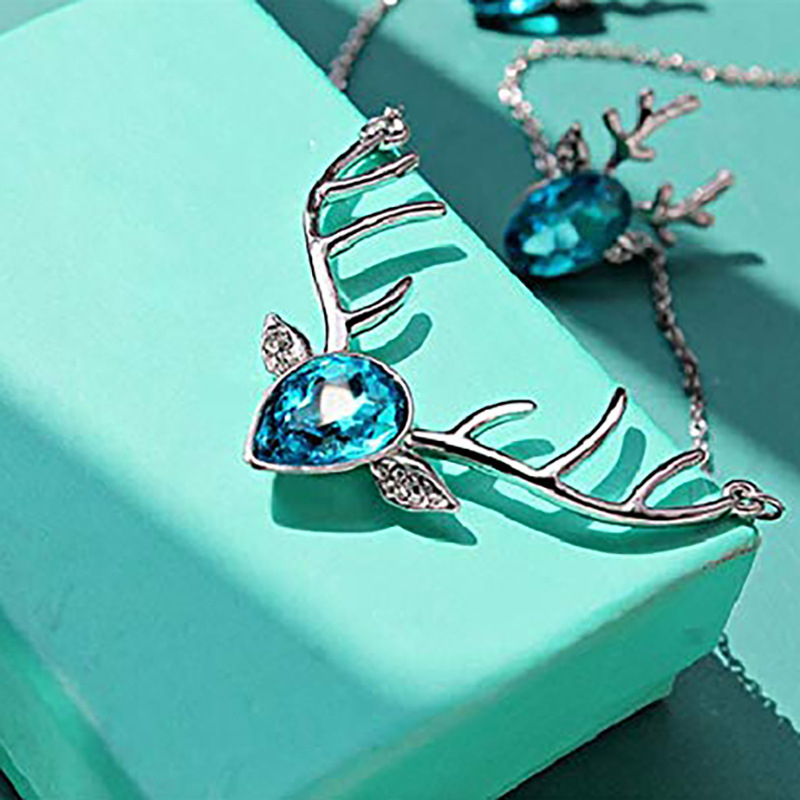 Μακρύ κολιέ με ζωικό μοτίβο, γυναικείου κορεατικού στυλ, από κράμα, ηλεκτροπλατινωμένο, με ενθετούς τεχνητούς λίθους