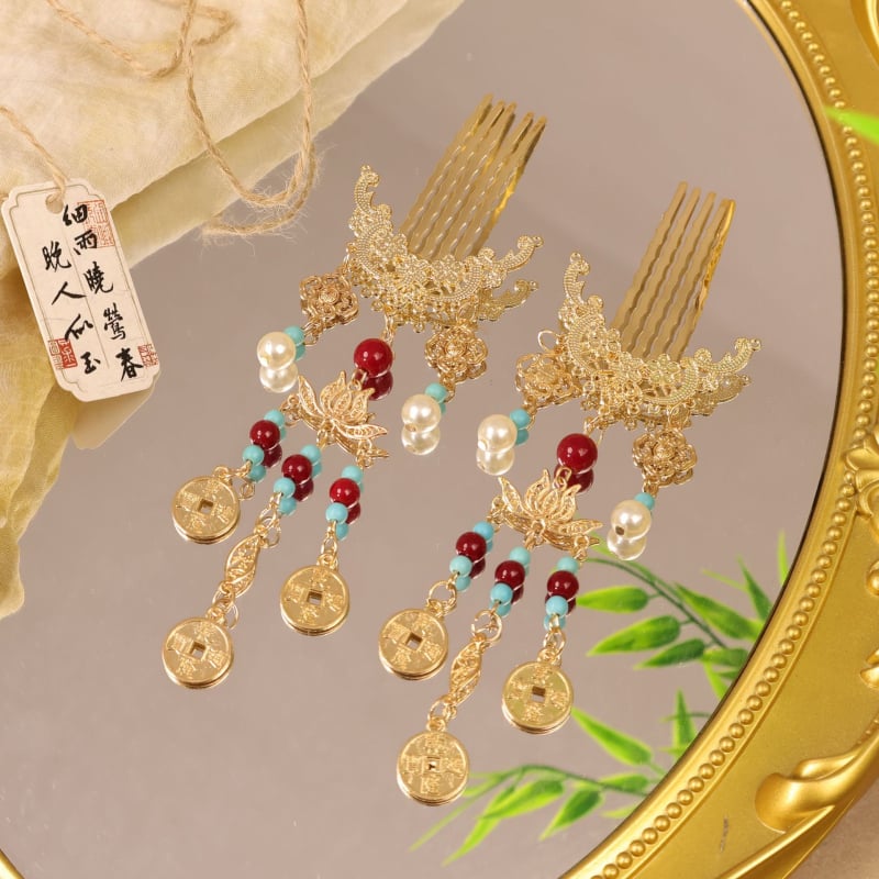 Peaehis — metall, antiikne stiil, naistele, lipsukujuline kuju, käsitöö