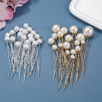 Pärlidega juukseklips U-kujuline – minimalistlik disain, pulmade aksessuaar, Carol bränd