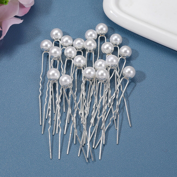 Pärlidega juukseklips U-kujuline – minimalistlik disain, pulmade aksessuaar, Carol bränd