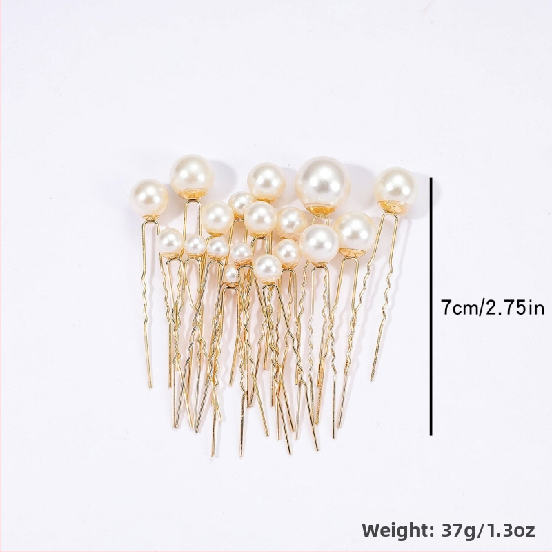 Pärlidega juukseklips U-kujuline – minimalistlik disain, pulmade aksessuaar, Carol bränd