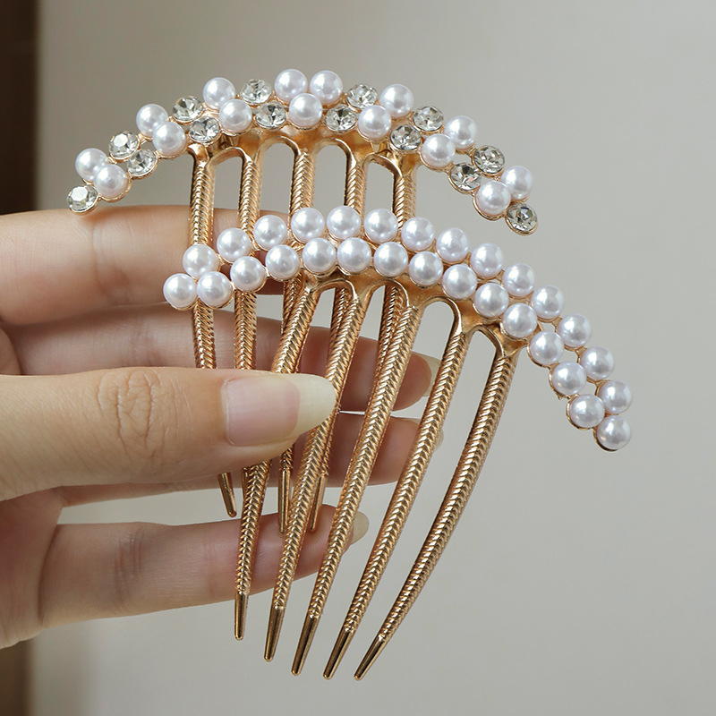 Μεταλλικό καρφί μαλλιών με μαργαριτάρια, ηλεκτροχρωμιωμένο αξεσουάρ κεφαλής για γυναίκες