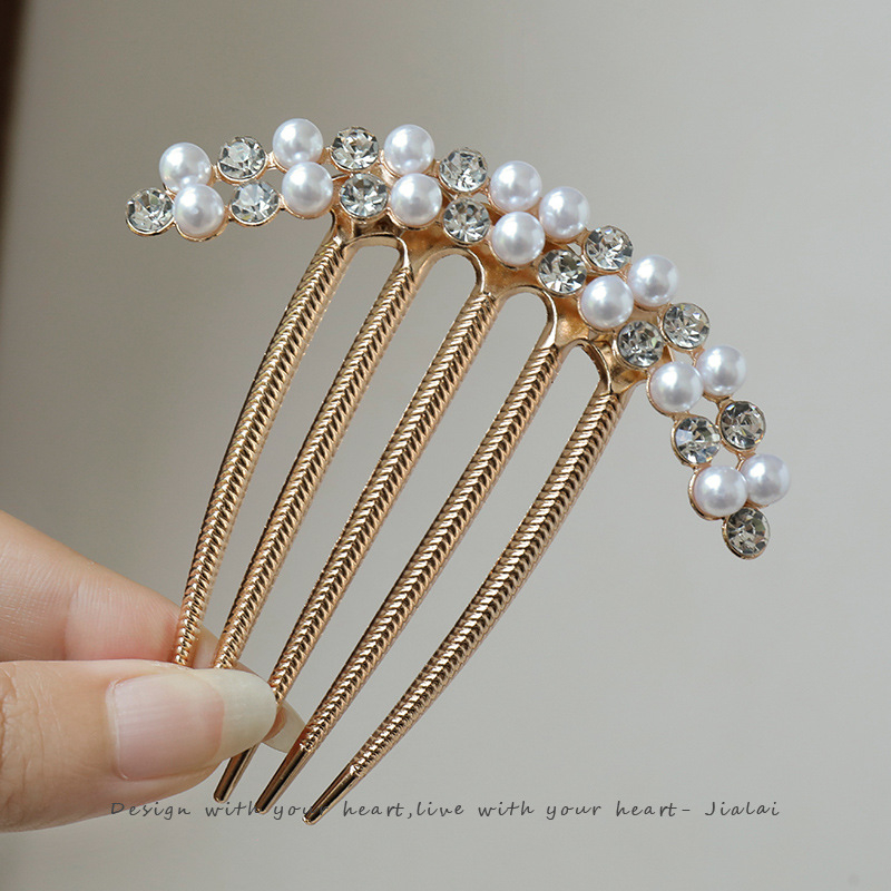 Μεταλλικό καρφί μαλλιών με μαργαριτάρια, ηλεκτροχρωμιωμένο αξεσουάρ κεφαλής για γυναίκες