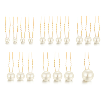 Perlų plaukų segtukų rinkinys, 18 vnt., vestuvinis plaukų aksesuaras, madingas moterims, pritaikomas