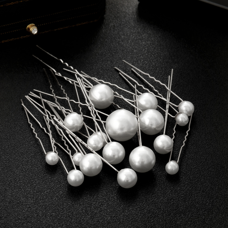 Perlų plaukų segtukų rinkinys, 18 vnt., vestuvinis plaukų aksesuaras, madingas moterims, pritaikomas