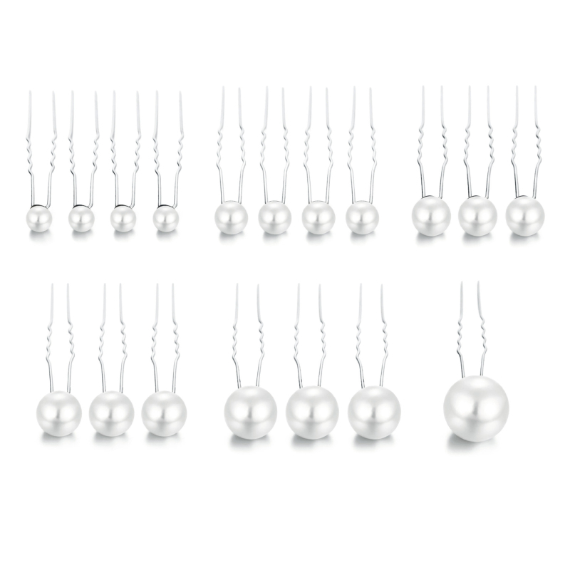 Perlų plaukų segtukų rinkinys, 18 vnt., vestuvinis plaukų aksesuaras, madingas moterims, pritaikomas