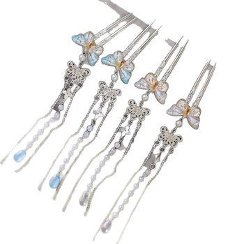 Metalo retro galvos aksesuaras, universalus dizainas, U formos, ilgos kutos, Hanfu įkvėptas dizainas